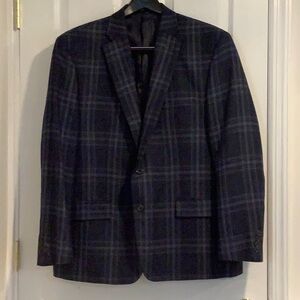 LAUREN RALPH LAUREN Men’s Wool Blend Blue Plaid Blazer Sport Coat Jacket 48R